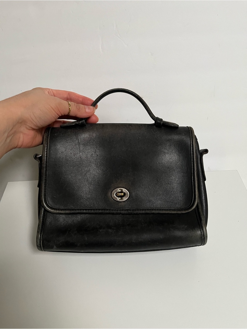 Coach Black Leather Top-Handle Briefcase - Picture 8 of 8